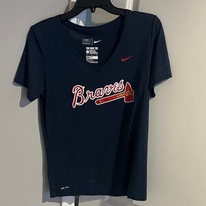Nike Braves Navy V-Neck Tee